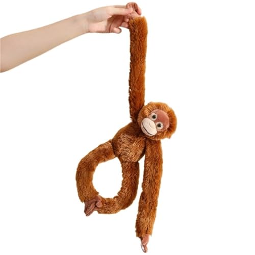 Hängender Schimpanse Plüsch, Süße Kuscheltier Weiches Gorilla Stofftier Puppe Plüschtier Spielzeug Für Kinder Jugendliche(Brown) von KUKUShining