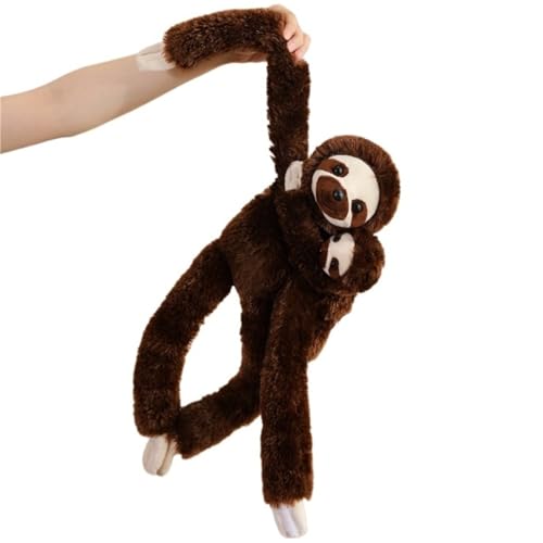 Hängendes Faultier Plüschtier, Weiches Kuscheltier Süßes Stofftier Faultiere Mama Mit Baby Plüsch Spielzeug Langarmpuppe Zur Dekoration von KUKUShining