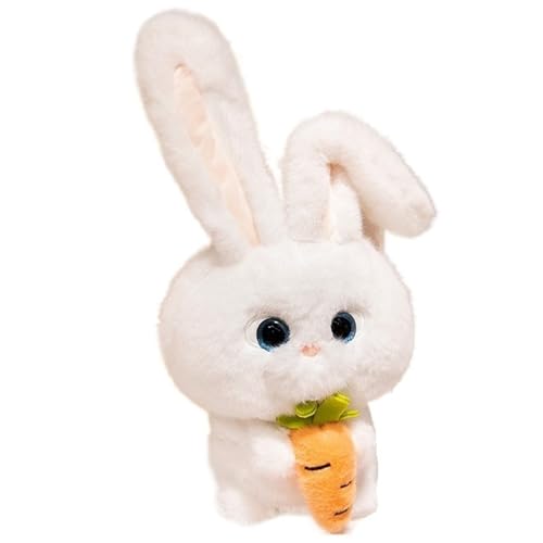 Häschen Plüschtier, Simulation Weißes Kaninchen Stofftier Puppe Kuscheliges Kaninchen Mit Großen Ohren Plüschtier Geschenk for Kinder von KUKUShining