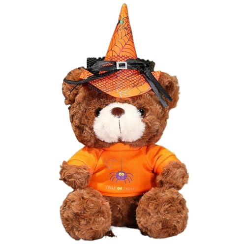 Halloween Bär Kuscheltier, Weicher Stofftier Teddybär Mit Hexenkostüm Plüsch Puppe Kuscheliges Plüschtier Spielzeug Geschenke Für Kinder(Spider) von KUKUShining