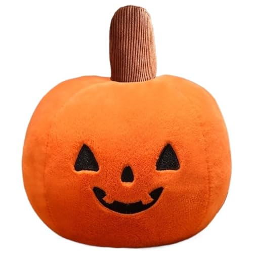 Halloween Kürbis Kissen, Süßes Plüschtier Orangefarbenes Plüschkissen Weiche Kürbiskissen Gruseliges Plüschtier Für Halloween Dekorationen(25cm/9.84in) von KUKUShining