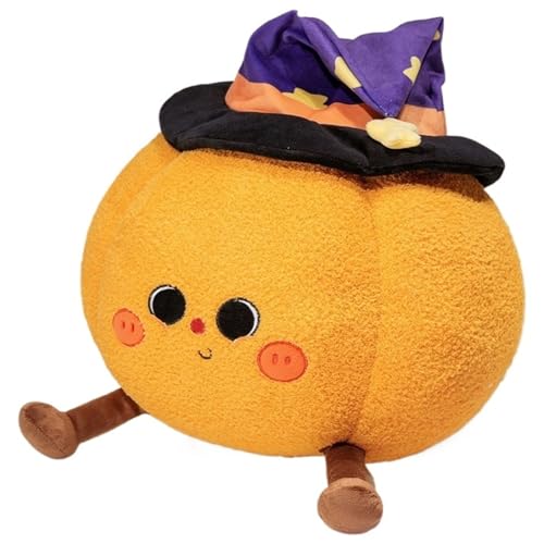 Halloween Kürbis Plüsch, Süßes Kürbisgeist Kürbiskissen Geister Plüschtier Kissen Dekokissen Für Party Schlafzimmerdekoration(Pumpkin) von KUKUShining
