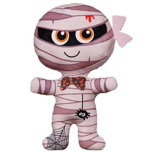 Halloween Kuscheltier, Süßes Plüsch Kürbis Skelett Ausgestopftes Stofftier Weiches Geister Mumien Plüschtier Wurfkissen for Kinder(Mummy) von KUKUShining