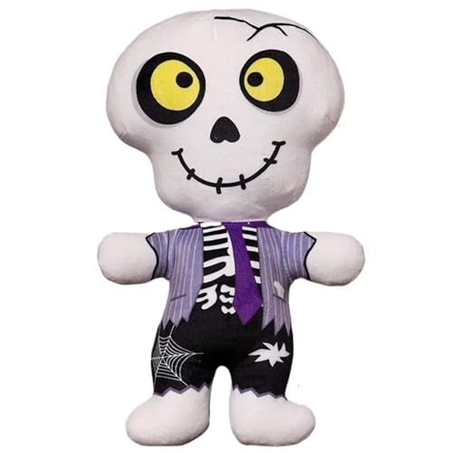 Halloween Kuscheltier, Süßes Plüsch Kürbis Skelett Ausgestopftes Stofftier Weiches Geister Mumien Plüschtier Wurfkissen for Kinder(Skeleton) von KUKUShining
