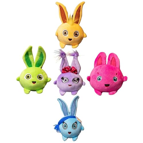 Hase Kuscheltier, Süße Oster Plüsch Kaninchen Stofftier Puppe Weiches Plüschtier Realistisches Umarmungskissen (5PCS) von KUKUShining