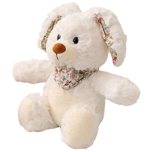 Hase Kuscheltier, Weiches Plüschtier Kaninchen Mit Hängeohren Stofftier Puppe Umarmendes Plüsch Spielzeug Für Kinder Babys(White) von KUKUShining