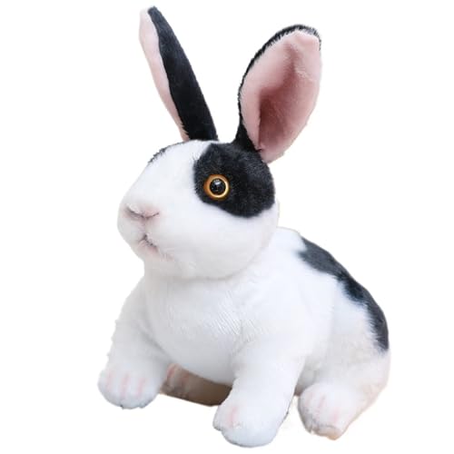 Hase Kuscheltier, Weiches Plüschtier Kaninchen Stofftier Plüsch Puppe Kawaii Flauschiges Umarmungskissen (Black,16cm/6.3in) von KUKUShining