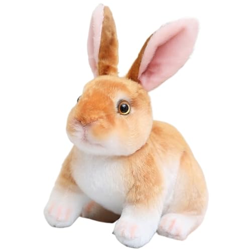 Hase Kuscheltier, Weiches Plüschtier Kaninchen Stofftier Plüsch Puppe Kawaii Flauschiges Umarmungskissen (Brown,16cm/6.3in) von KUKUShining