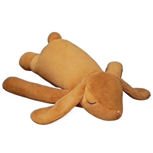 Hase Plüschtier, Weich Stofftier Kaninchen Puppe Kuscheltier Hängeohren Kuschelige Plüsch Spielzeug Langes Kissen Geschenk Für Mädchen(Brown) von KUKUShining