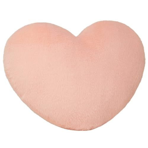 Herz Plüsch Kissen, Herzkissen Dekoratives Kuschelkissen Herzform Dekokissen Flauschiges Plüschtier Für Schlafzimmer Stuhl Sofa(Orange) von KUKUShining