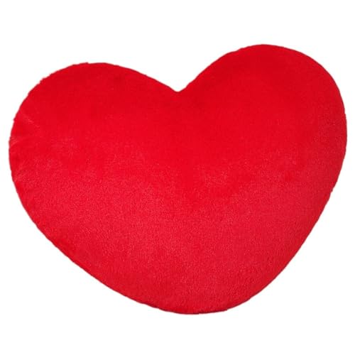 Herz Plüsch Kissen, Herzkissen Dekoratives Kuschelkissen Herzform Dekokissen Flauschiges Plüschtier Für Schlafzimmer Stuhl Sofa(Red) von KUKUShining