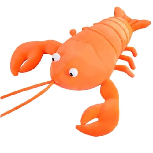 Hummer Plüsch, Weiches Kuscheliges Stofftier Kissen Kinder Meereslebewesen Puppen Spielzeug Cartoon Füllspielzeug for Kinder Erwachsene(Orange,80cm/31.5in) von KUKUShining
