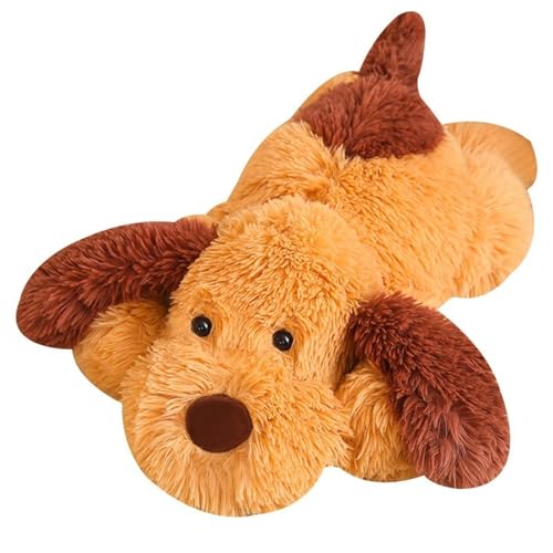 Hunde Plüsch, Lange Kuscheltiere Puppen Umarmungskissen Weicher Plüschwelpe for Kinder Erwachsene Mädchen Kissen Geschenke(Brown,80cm/31.5in) von KUKUShining