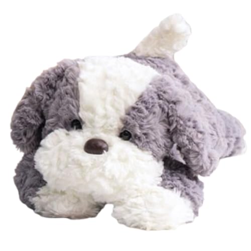 Hunde Plüschtier, Realistischer Cartoon Niedlich Weich Kuscheltiere Welpenkissen Plüschtier Geschenke for Kinder Erwachsene Mädchen Jungen(Gray,70cm/27.6in) von KUKUShining