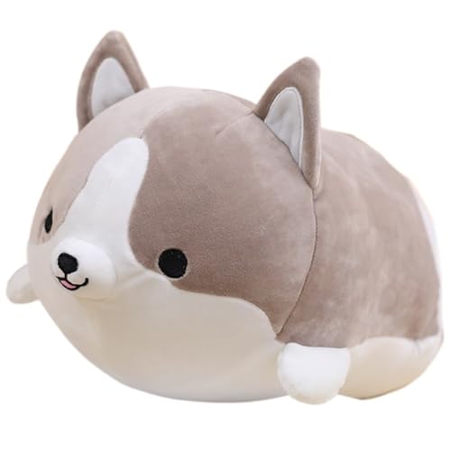 Hunde Plüschtier, Süßes Weiches Corgi Kuscheltier Puppen Welpen Umarmungskissen Kissen for Kinder Und Erwachsene Geburtstag(Gray,30cm/11.81in) von KUKUShining