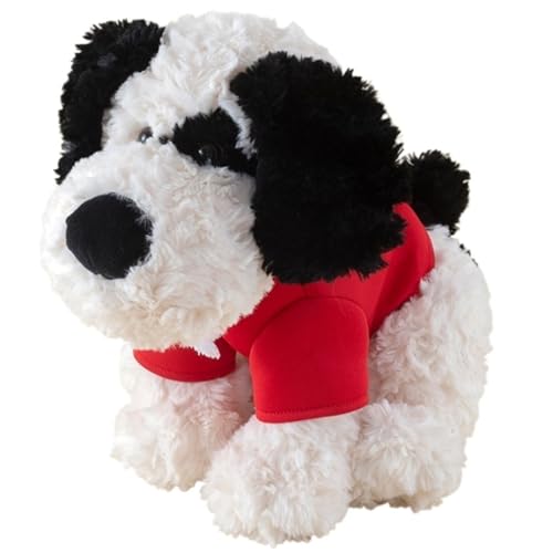 Hunde Plüschtier, Süßes Welpen Kuscheltier Puppen Lustiges Kissen Weiches Plüschtier for Kinder Geschenke Geburtstagsdekoration(Black A) von KUKUShining