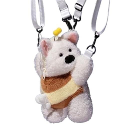 Hunderucksack Plüsch, Süße Kuscheltier Puppe Mit Pommes Biene West Highland Welpe Stofftier Plüschspielzeug Zum Aufbewahren Gegenständen(Bee) von KUKUShining