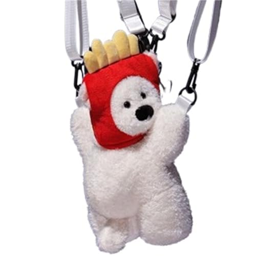 Hunderucksack Plüsch, Süße Kuscheltier Puppe Mit Pommes Biene West Highland Welpe Stofftier Plüschspielzeug Zum Aufbewahren Gegenständen(Fries) von KUKUShining