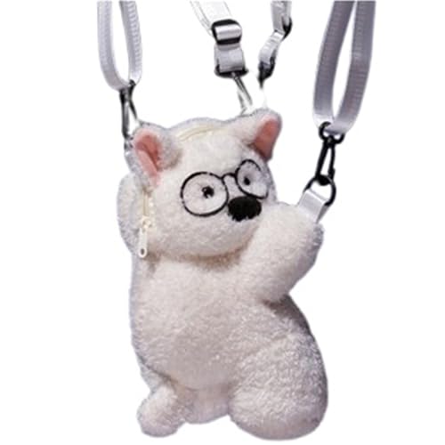 Hunderucksack Plüsch, Süße Kuscheltier Puppe Mit Pommes Biene West Highland Welpe Stofftier Plüschspielzeug Zum Aufbewahren Gegenständen(Glasses) von KUKUShining