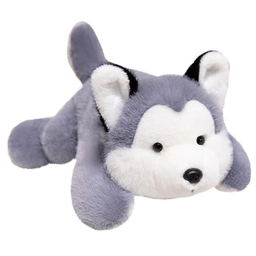 Husky Kuscheltier, Süßes Plüschtier Welpen Plüschhund Puppe Flauschiges Plüschkissen Geschenk Zum Spielen Sammeln(30cm/11.8in) von KUKUShining