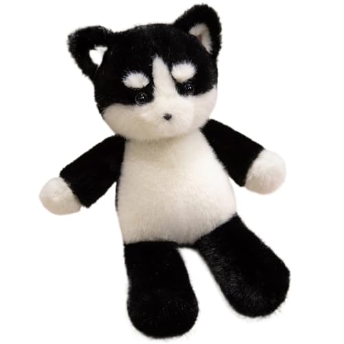 Husky Kuscheltier, Weiches Stofftier Hund Puppe Süßer Welpe Plüschtier Flauschiges Umarmungskissen Plüsch Spielzeug Geschenke Für Kinder von KUKUShining