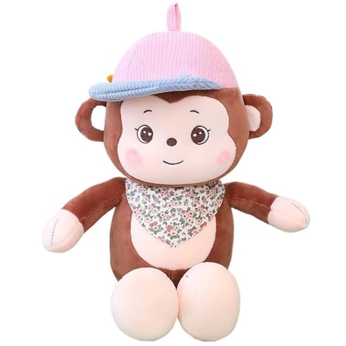 KUKUShining AFFE Plüsch, Kuschelige Stofftier Puppe Mit Hut Kuscheltier Weiches Plüschtier Spielzeug Heimdekoration Dekokissen Für Kinder Erwachsene(Brown,40cm/15.75in) von KUKUShining