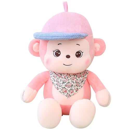 KUKUShining AFFE Plüsch, Kuschelige Stofftier Puppe Mit Hut Kuscheltier Weiches Plüschtier Spielzeug Heimdekoration Dekokissen Für Kinder Erwachsene(Pink,40cm/15.75in) von KUKUShining