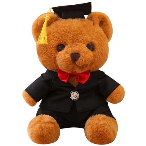 KUKUShining Abschlussbär Plüschtier, Stofftier Teddybär Puppe Mit Hut Weiches Kuscheliges Flauschiges Spielzeuggeschenke for Kinder(Brown) von KUKUShining
