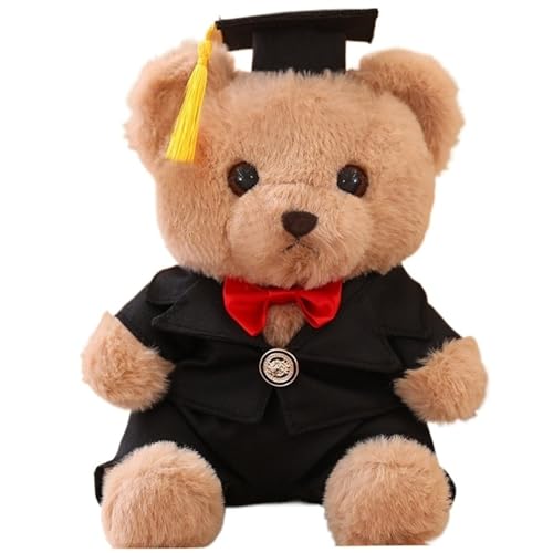 KUKUShining Abschlussbär Plüschtier, Stofftier Teddybär Puppe Mit Hut Weiches Kuscheliges Flauschiges Spielzeuggeschenke for Kinder(Orange) von KUKUShining