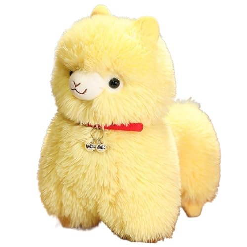 KUKUShining Alpaka Plüsch, Kuscheltierpuppe Umarmungskissen Weiches Flauschiges Kissen Super Kawaii Geschenk for Kinder Mädchen(Yellow,45cm/17.7in) von KUKUShining