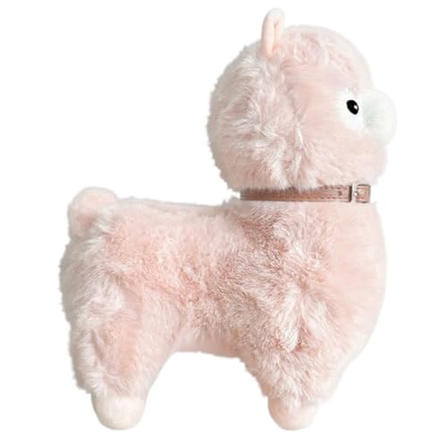 KUKUShining Alpaka Plüschtier, Realistisches Stofftier Kleine Lammpuppe Weiches Süßes Plüschtier for Geburtstagskinder Heimgeschenk(Pink) von KUKUShining