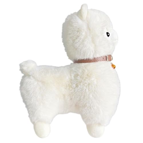 KUKUShining Alpaka Plüschtier, Realistisches Stofftier Kleine Lammpuppe Weiches Süßes Plüschtier for Geburtstagskinder Heimgeschenk(White) von KUKUShining