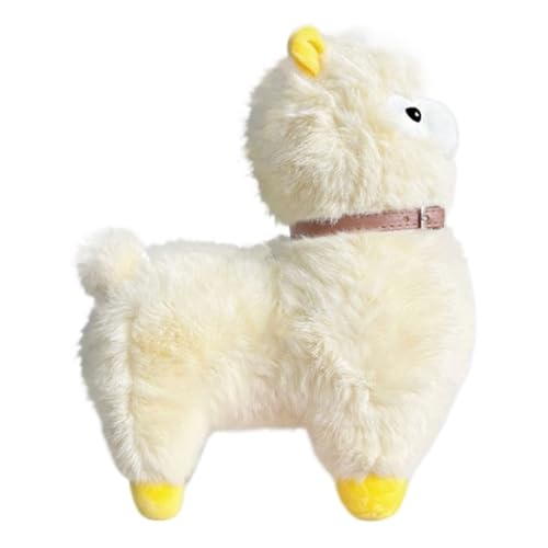 KUKUShining Alpaka Plüschtier, Realistisches Stofftier Kleine Lammpuppe Weiches Süßes Plüschtier for Geburtstagskinder Heimgeschenk(Yellow) von KUKUShining