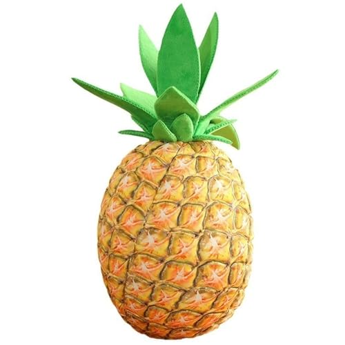 KUKUShining Ananas Kuscheltier, Kuschelig Weiches Gefülltes Plüsch Erdbeer Umarmungskissen Dekoratives Obstkisten Plüschtier Für Party Heimdekoration(Yellow) von KUKUShining
