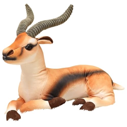 Antilope Plüsch, Einer Liegenden Tibetischen Antilope Stofftier Puppe Kuscheliges Wildtier Plüschtier for Die Heimdekoration(Brown) von KUKUShining