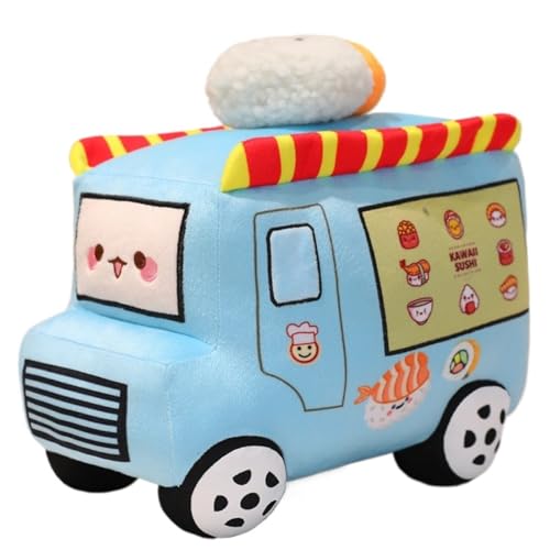 KUKUShining Auto Plüschkissen, Weiches Lustiges Food Truck Plüschkissen Verkehrsauto Puppe for Kindergeburtstagsfeiergeschenk(Blue) von KUKUShining