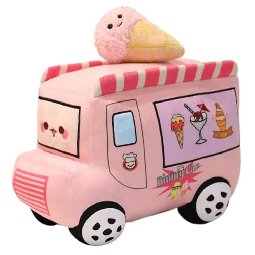 KUKUShining Auto Plüschkissen, Weiches Lustiges Food Truck Plüschkissen Verkehrsauto Puppe for Kindergeburtstagsfeiergeschenk(Pink) von KUKUShining