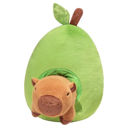 KUKUShining Avocado Capybara Plüschtier, Kuscheliges Stofftier Capybara Puppe Simulation Von Obst Wasserschwein Plüschspielzeug(55cm/21.7in) von KUKUShining