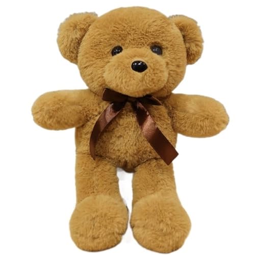 KUKUShining Bär Plüschtier Mit Fliege, Stofftierpuppen Bärenkissen Süßes Plüschtier for Geburtstag Weihnachten Valentinstag(Brown) von KUKUShining