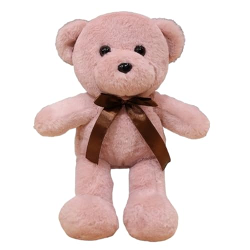KUKUShining Bär Plüschtier Mit Fliege, Stofftierpuppen Bärenkissen Süßes Plüschtier for Geburtstag Weihnachten Valentinstag(Pink) von KUKUShining