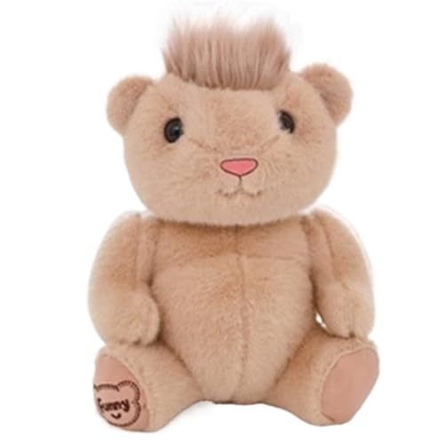KUKUShining Bären Plüschtier, Lustiger Gedrehter Kopf Stofftierpuppen Weiches Kissen Süßes Plüschtier for Bett Sofa Kindergeschenk(Brown) von KUKUShining