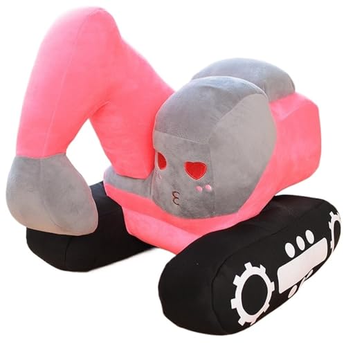 KUKUShining Bagger Plüsch, Simulation Ausgestopfter Cartoon Puppe Technisches Fahrzeug Bagger Spielzeug for Kinder Feiertags Geburtstagsgeschenk(Pink,26cm/10.2in) von KUKUShining