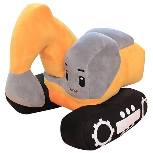 KUKUShining Bagger Plüsch, Simulation Ausgestopfter Cartoon Puppe Technisches Fahrzeug Bagger Spielzeug for Kinder Feiertags Geburtstagsgeschenk(Yellow,26cm/10.2in) von KUKUShining