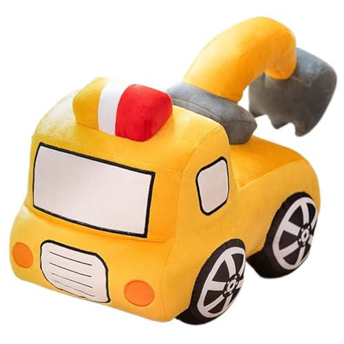 KUKUShining Bagger Plüsch, Süßes Plüschtier Bagger Kuscheltier Weiches Plüschkissen Auto Stofftier Kissen Cartoon Puppenspielzeug Für Die Kinder(30cm/11.8in) von KUKUShining