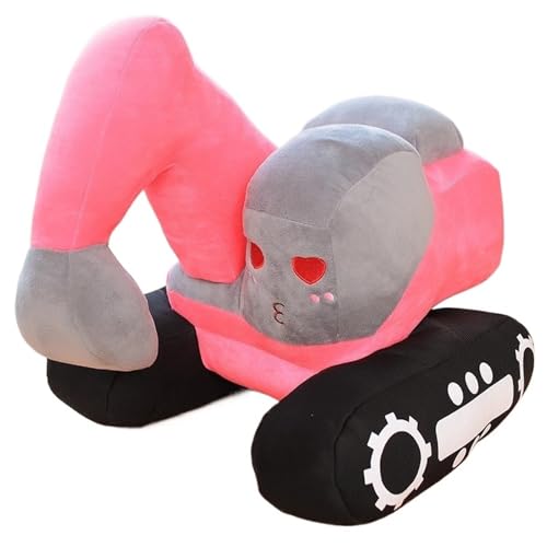 KUKUShining Bagger Plüschtier, Süßes Weiches Baggerkissen Kreativ Geformte LKW BAU Plüschtiere for Spielen Und Geburtstag(Pink,38cm/14.9in) von KUKUShining