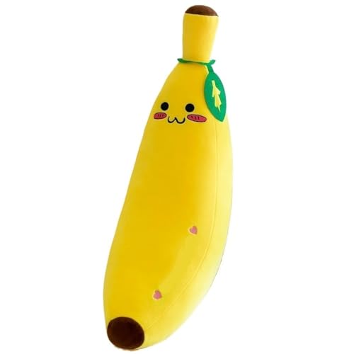 KUKUShining Banane Plüsch, Süßes Langes Kuschelkissen Kreative Puppe Weiches Obstkisten Plüschspielzeug Für Die Raumdekoration(Cute,80cm/31.5in) von KUKUShining