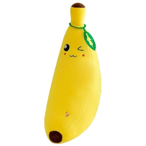 KUKUShining Banane Plüsch, Süßes Langes Kuschelkissen Kreative Puppe Weiches Obstkisten Plüschspielzeug Für Die Raumdekoration(Winking,80cm/31.5in) von KUKUShining