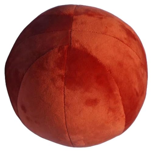 KUKUShining Basketball Plüsch, Superweiches Rundes Kissen Drinnen Draußen Plüschspielzeug Universum Stressbälle for Kinder Jugendliche(Red,30cm/11.8in) von KUKUShining