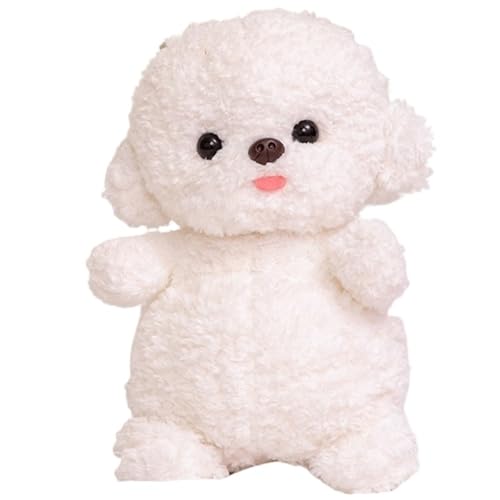 KUKUShining Bichon Frise Plüsch, Simulation Teddy Hund Kuscheltiere Puppe Kuschel Welpe Plüschtier Spielzeug Geschenke Für Kinder(White,32cm/12.6in) von KUKUShining