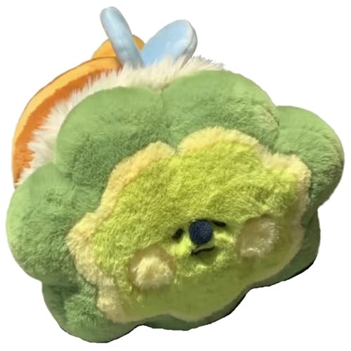 KUKUShining Biene Plüsch, Süßes Kuscheltier Puppen Wurfkissen Mit Flügeln Weiches Flauschiges Umarmungskissen Plüschspielzeug(Green) von KUKUShining